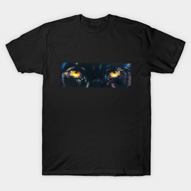 Black Panther Eyes T-Shirt by Lady Lilac